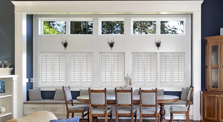 Orlando dining room with Studio plantation shutters.